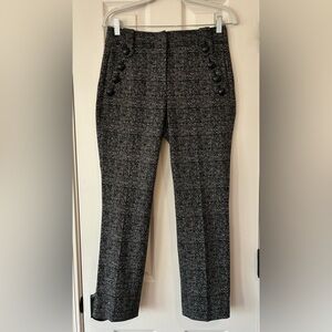 White House Black Market Black and Gray Knit Ponte Pants